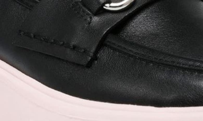 Shop Steve Madden Trifecta Platform Loafer In Black/ Pink
