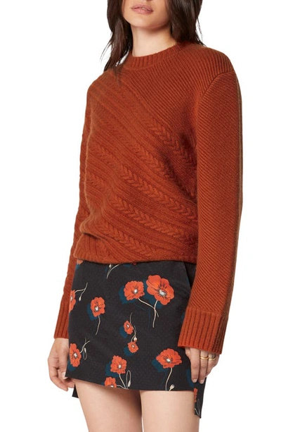 Shop Equipment Seranon Wool Cable Sweater In Rooibos Tea