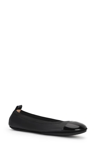 Shop Yosi Samra Samantha Foldable Ballet Flat In Black/ Black