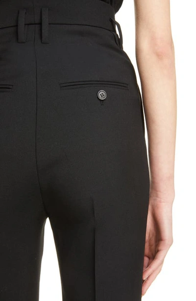 Shop Saint Laurent Straight Leg Cotton Pants In Noir