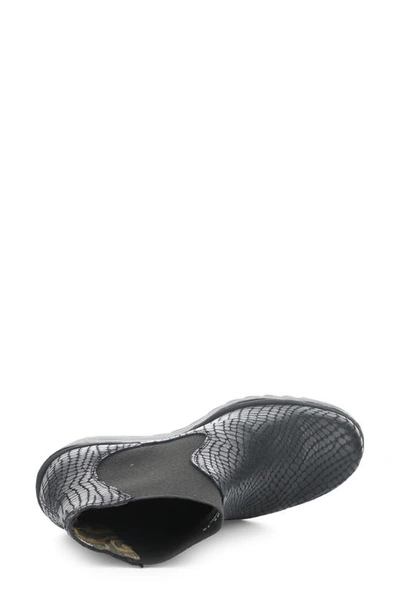 Fly London Yade Wedge Bootie In 005 Black Croco Print