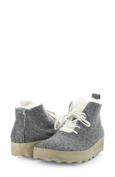 Shop Asportuguesas By Fly London Cake Wool Blend Lace-up Bootie In 002 Anthracite Wool/ Polyblend