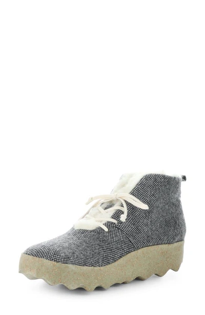 Shop Asportuguesas By Fly London Cake Wool Blend Lace-up Bootie In 002 Anthracite Wool/ Polyblend