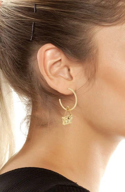 Kurt Geiger Purse Hoop Earrings In Crystal