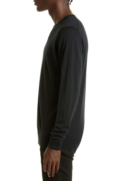 Shop John Smedley Marcus Virgin Wool Crewneck Sweater In Black