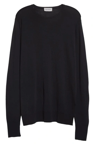 Shop John Smedley Marcus Virgin Wool Crewneck Sweater In Black