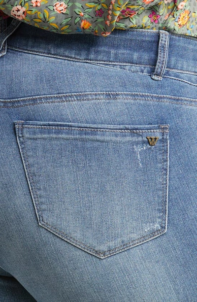 Shop Wit & Wisdom 'ab'solution High Waist Raw Hem Skinny Jeans In Lb-light Blue