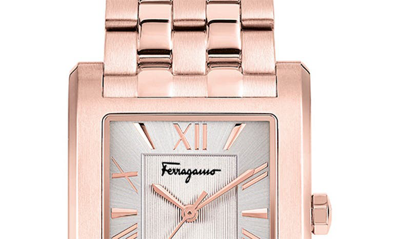 Shop Ferragamo Lace Bracelet Watch, 20mm X 25mm In Rose Gold