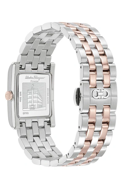 Shop Ferragamo Lace Bracelet Watch, 20mm X 25mm In Rose Gold/ Stainless Steel