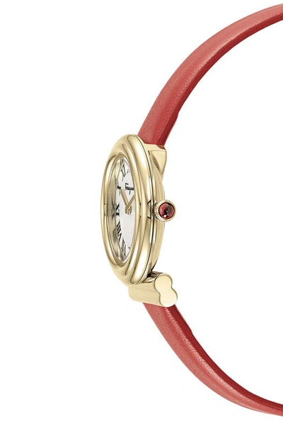 Shop Ferragamo Gancini Leather Strap Watch, 41mm In Ip Yellow Gold