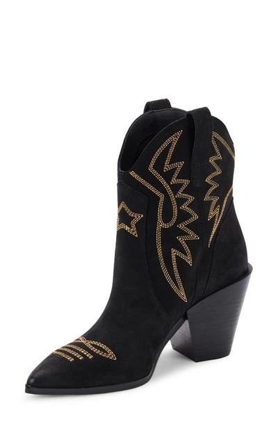 Shop Dolce Vita Ginni Western Boot In Black Nubuck