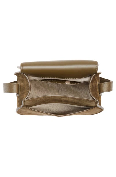 Shop Chloé Small Marcie Suede Crossbody Bag In Deep Olive