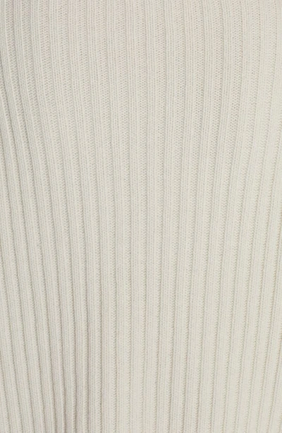 Moncler Shell-trimmed Ribbed Wool Turtleneck Sweater In White