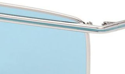 Shop Guess 63mm Oversize Square Sunglasses In Shiny Light Nickeltin / Blue