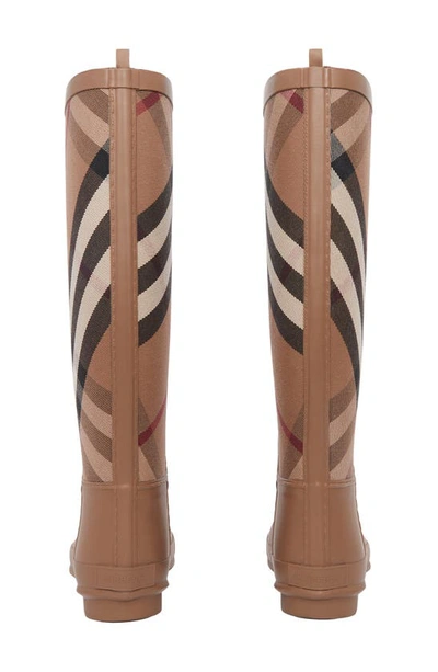 Shop Burberry Simeon Check Waterproof Rain Boot In Birch Brown Ip Chk