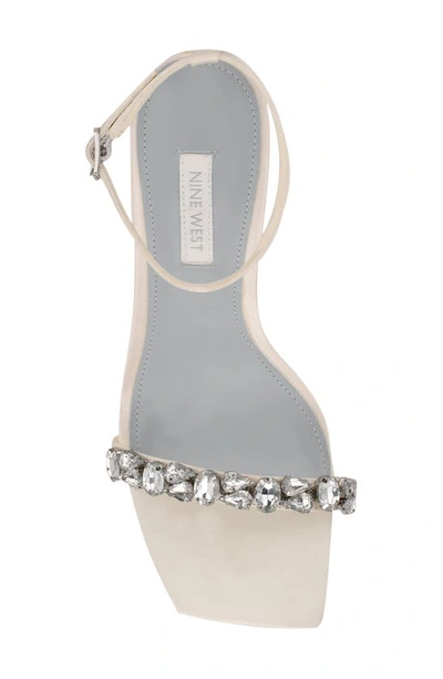 Shop Nine West Yazmin Ankle Strap Sandal In Ivory Satin