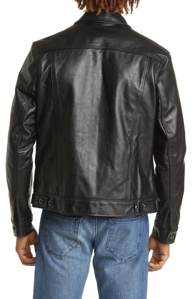 Schott Naked Cowhide Trucker Jacket In Black