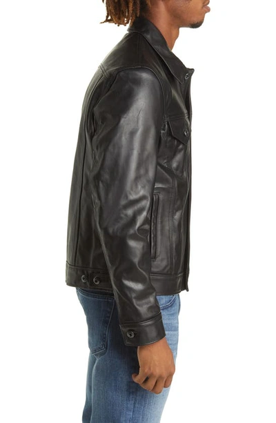 Schott Naked Cowhide Trucker Jacket In Black