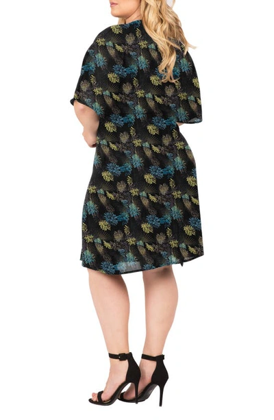 Standards & Practices Candice Georgette Wrap Dress In Black Sparkler