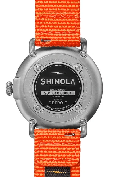 Shop Shinola Runwell Field Nylon Strap Watch, 41mm In Orange