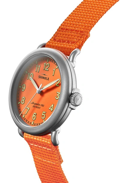Shop Shinola Runwell Field Nylon Strap Watch, 41mm In Orange