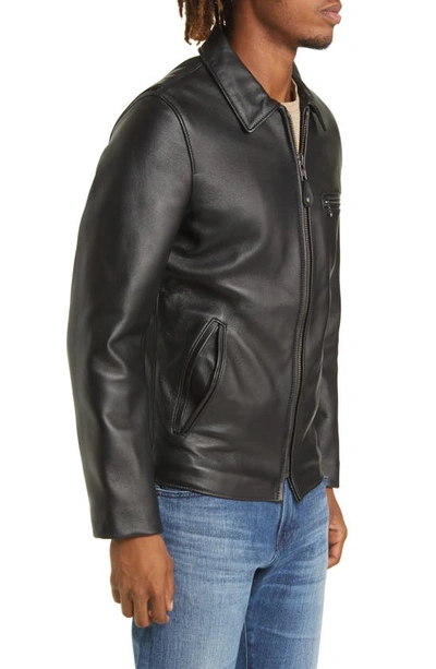Schott Waxy Leather Delivery Jacket In Black