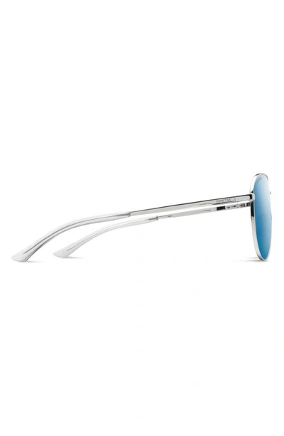 Shop Smith Layback 60mm Chromapop™ Polarized Aviator Sunglasses In Silver / Blue Mirror