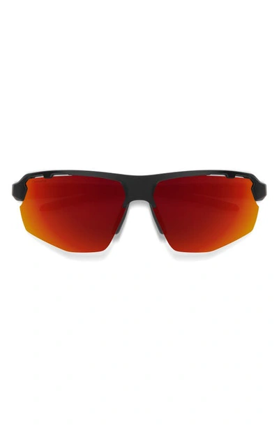 Shop Smith Resolve 70mm Chromapop™ Oversize Shield Sunglasses In Matte Black / Red Mirror