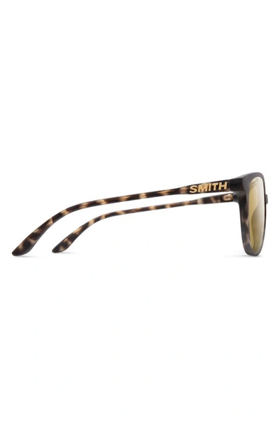 Shop Smith Cheetah 54mm Polarized Round Sunglasses In Matte Ash Tortoise / Gold