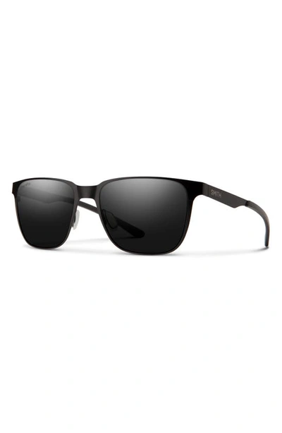 Smith Lowdown 54mm Chromapop™ Polarized Square Sunglasses In Matte Black / Black