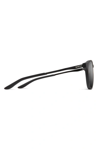 Shop Smith Wander 55mm Chromapop™ Polarized Round Sunglasses In Matte Black / Black