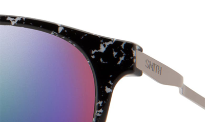 Shop Smith Wander 55mm Chromapop™ Polarized Round Sunglasses In Black Marble / Violet Mirror