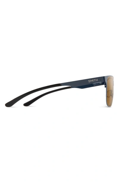 Shop Smith Lowdown 54mm Chromapop™ Polarized Square Sunglasses In French Navy / Brown