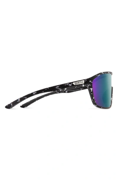 Shop Smith Boomtown 135mm Chromapop™ Polarized Shield Sunglasses In Matte Black Marble / Violet