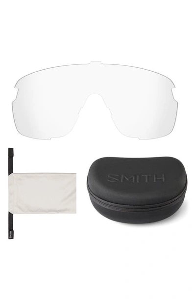 Shop Smith Bobcat 135mm Chromapop™ Shield Sunglasses In Matte Black Marble / Violet
