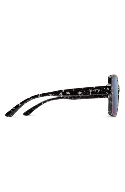 Shop Smith Flare 57mm Chromapop™ Polarized Round Sunglasses In Black Marble / Violet Mirror