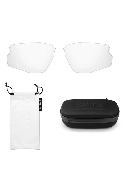 Shop Smith Resolve Photochromic 70mm Chromapop™ Oversize Shield Sunglasses In White / Opal Mirror