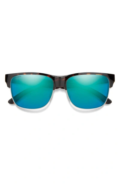Shop Smith Lowdown 56mm Chromapop Polarized Browline Sunglasses In Tortoise / Opal Mirror