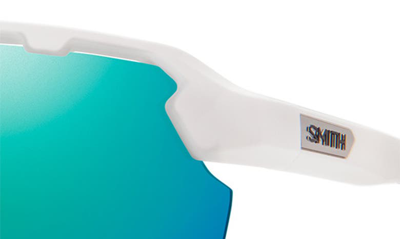 Shop Smith Resolve Photochromic 70mm Chromapop™ Oversize Shield Sunglasses In White / Opal Mirror
