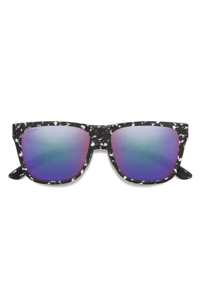 Shop Smith Lowdown 2 55mm Chromapop™ Polarized Square Sunglasses In Matte Black Marble / Violet