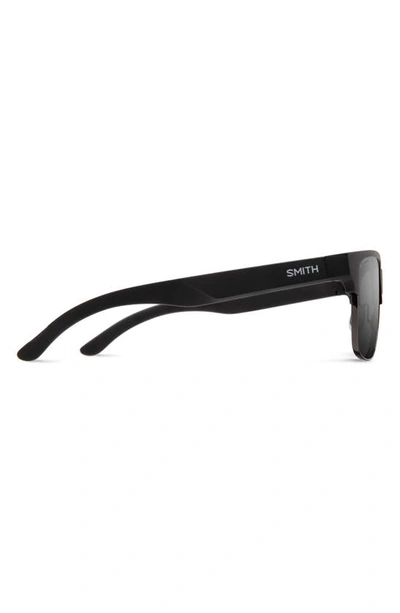 Shop Smith Lowdown 56mm Chromapop Polarized Browline Sunglasses In Matte Black / Black