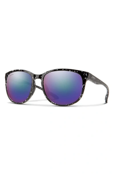 Shop Smith Lake Shasta 56mm Chromapop™ Polarized Sunglasses In Black Marble / Violet Mirror