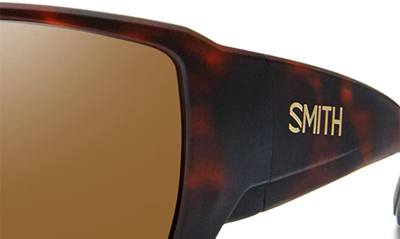 Smith Guides 62mm Chromapop™ Polarized Oversize Wraparound Sunglasses In Matte Tortoise / Brown
