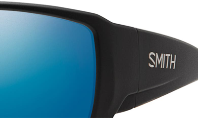 Shop Smith Guides 62mm Chromapop™ Polarized Oversize Wraparound Sunglasses In Matte Black / Blue Mirror