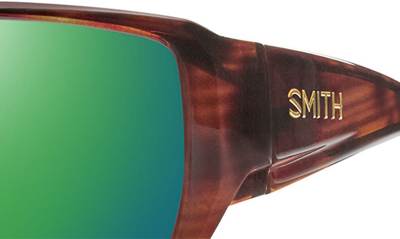 Shop Smith Guides Choice Xl 63mm Chromapop™ Polarized Oversize Square Sunglasses In Tortoise / Glass Green Mirror