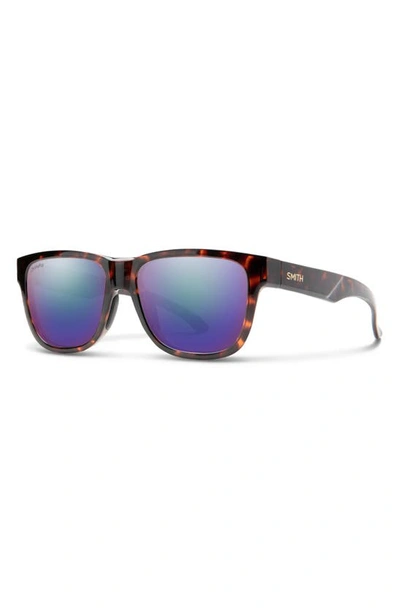 Shop Smith Lowdown Slim 2 53mm Chromapop™ Polarized Square Sunglasses In Tortoise / Violet Mirror