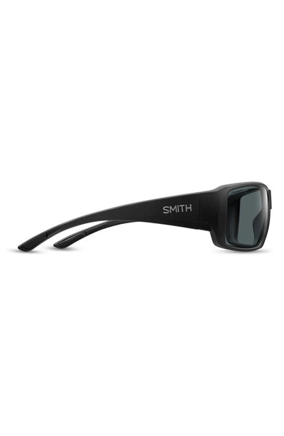 Shop Smith Guides Choice Xl 63mm Chromapop™ Polarized Oversize Square Sunglasses In Matte Black / Glass Gray