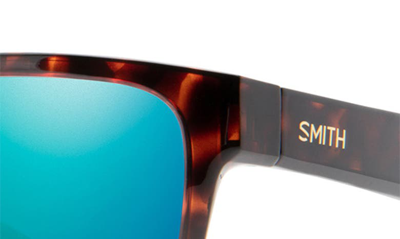 Smith Lowdown Slim 2 53mm Chromapop™ Polarized Square Sunglasses In Tortoise / Opal Mirror