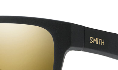 Shop Smith Lowdown Slim 2 53mm Chromapop™ Polarized Square Sunglasses In Matte Black Gold / Black Gold