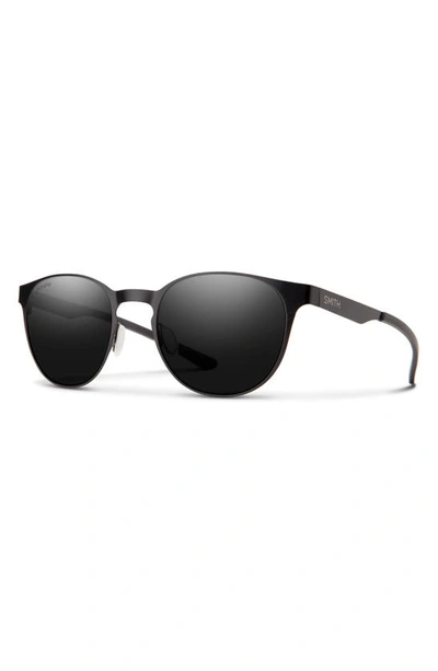 Smith Eastbank 52mm Chromapop™ Polarized Round Sunglasses In Matte Black / Black
